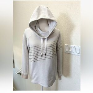 Under Armour Pullover Hoodie size Small Loose Fit Threadborne gold stripes beige